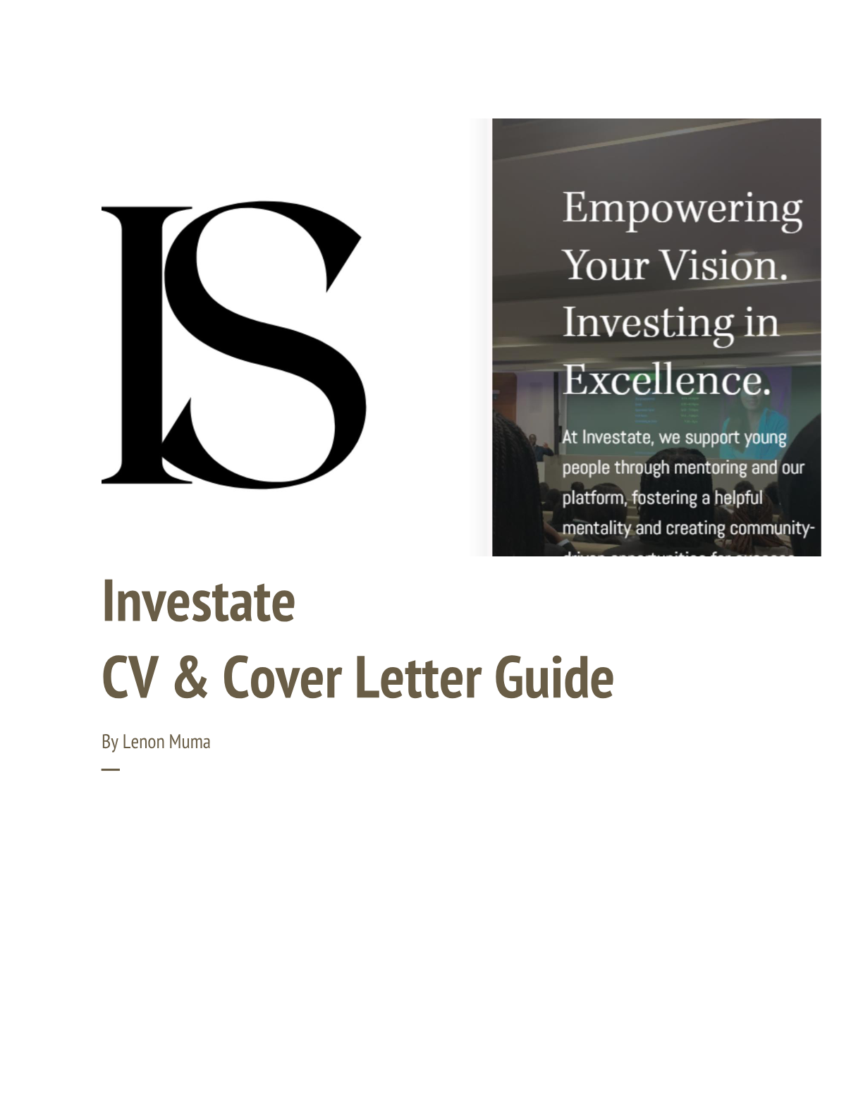 Investate CV & Cover Letter Guide